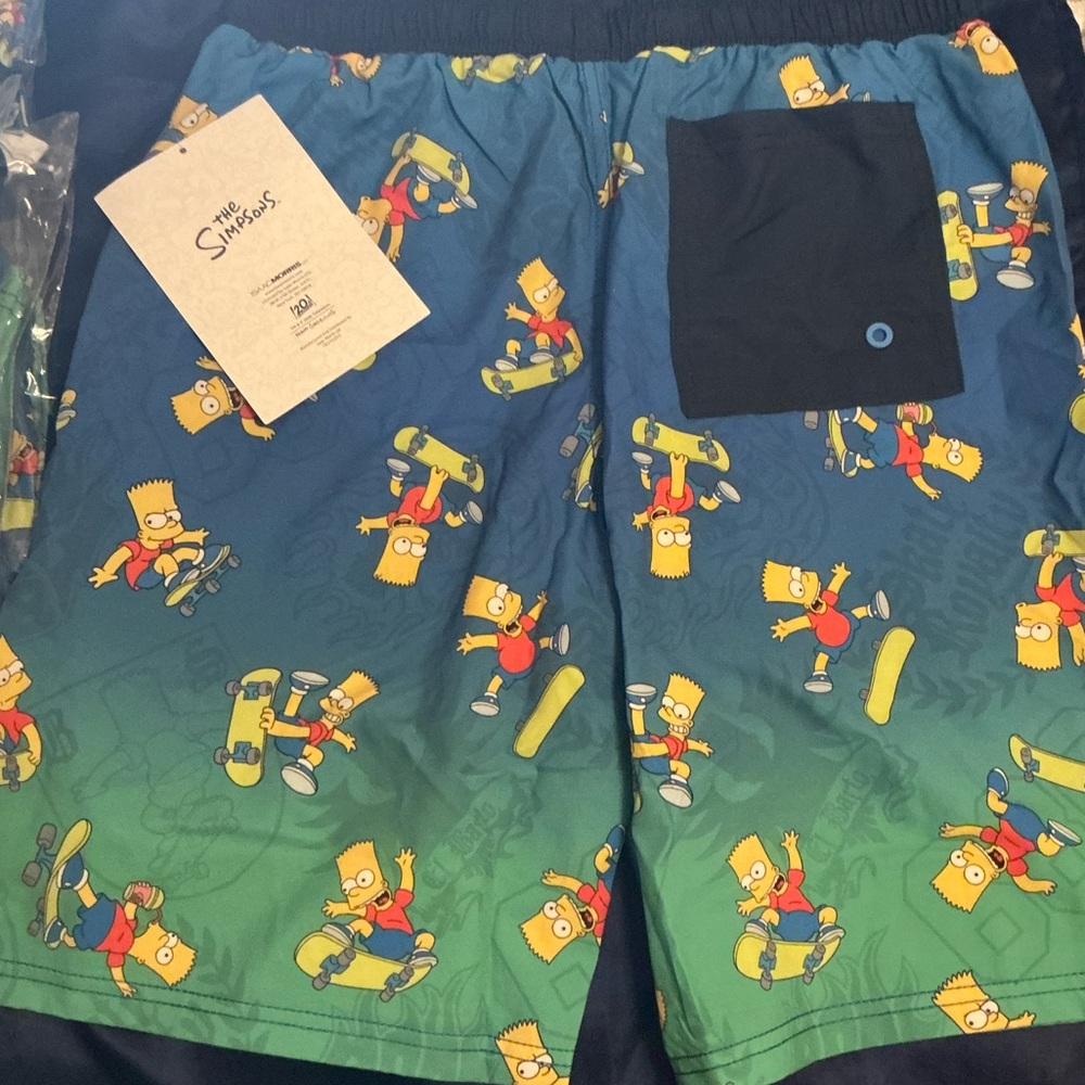 The Simpsons Skateboard Swim Trunks - Picture 2 of 3